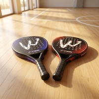 Raquette de paddle épaisse en fibre de carbone modèle 4013 Fujian 80g-84g 46.5cm avec poignée horizontale pour amateurs