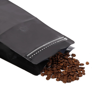 Custom Logo Aluminum Foil Eight Side Seal Coffee <b>Bag</b> With One Way Air Valve Flat Bottom Coffee Packaging Pouch - Product Image 5
