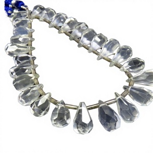 Gems Valley Granate Transparente en Forma de Lágrima, Piedras Preciosas Sueltas de 10-15 mm, Cuentas Facetadas Naturales, Hilo de 8 Pulgadas para Collar, Diámetro del Orificio Indiana - Product Image 3
