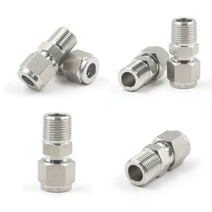 Dụng cụ nén phụ kiện đường ống 316L thép không gỉ swagelok loại đôi ferrule Adapter NPT chủ đề bên ngoài - Product Image 1
