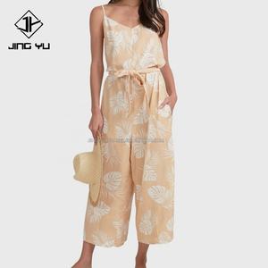 Mono de una Pieza Hawaiano de Rayón con Estampado Floral, Holgado, Informal, sin Mangas, de Buena Calidad para Mujer, Venta al por Mayor, Personalizado, OEM 2024 - Product Image 1