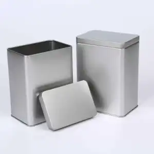 カスタム印刷可能なパターン卸売長方形ブリキボックスコーヒービスケット一般的な金属ブリキケーススクエアティンボックス