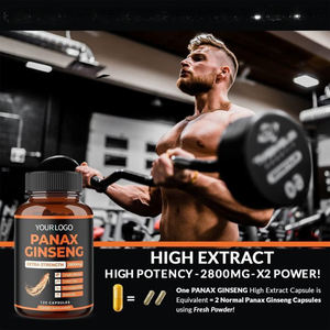 Suplemen <span class=keywords><strong>Ginseng</strong></span> <span class=keywords><strong>Panax</strong></span> Premium OEM Siap Kirim - Ekstra Kuat 2800mg untuk Energi Harian - 120 Kapsul - Product Image 3