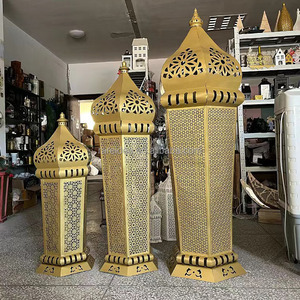 Party Supplies Large Metal Hollow Outdoor Moroccan <strong>Candle</strong> Lanterns Decorative - Product Image 4