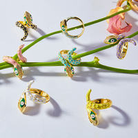 Bague Serpent Plaqué Or en Laiton, Bijou Cadeau