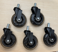 Roulettes rigides pivotantes de 3 pouces Roue de frein en PU Roulettes de plaque de chaise Roulettes de plaque de chaise Roulettes de mobilier de bureau industriel personnalisables