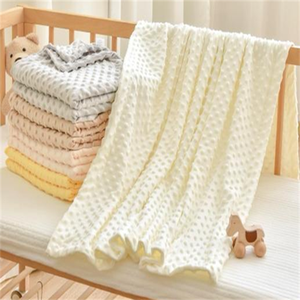 Nouvelle mode, couverture pour bébé en minky à pois 75d, matériaux super doux, design personnalisé, tissu <span class=keywords><strong>tricot</strong></span>é pour la décoration <span class=keywords><strong>de</strong></span> la maison - Product Image 5