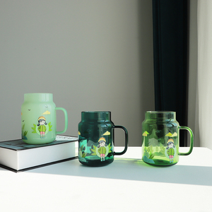 Xmas Borosilicate Glass Drink Bottle Drinking Glass Coffee Cup Water <strong>Mason</strong> <strong>Jars</strong> with Christmas Stickers - Product Image 6