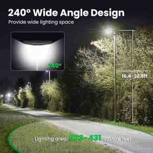 Lámpara Solar LED de Alta Luminosidad para Exteriores, IP65, ABS, 3000W-8000W, Todo en Uno, con Control Remoto y Regulable - Product Image 2