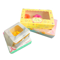 Caja de embalaje con logotipo personalizado para taza de pastel, caja de papel artesanal para limpieza de ventana, servicio de magdalenas, caja de papel para llevar pasteles