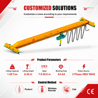 Pont roulant monopoutre de 1 à 20 tonnes avec moteur et mécanisme de levage à engrenages pour atelier, entrepôt et usage industriel