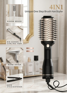 Sèche-cheveux et volumateur professionnel 4-en-1 à air chaud ionique négatif 1200W, brosse coiffante électrique - Product Image 4