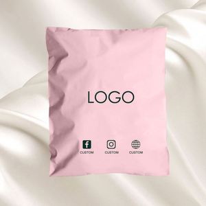 Customized LOGO Pink Poly Mailing Mailer Bags Clothing Shipping Bags Biodegradable Packaging Bags for Hoodies - Product Image 1
