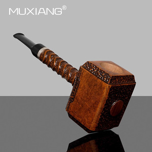 Muxiang Thor's Hammer Briarwood Pipe Straight Type Tobacco Pipe For <b>Men</b> - Product Image 3