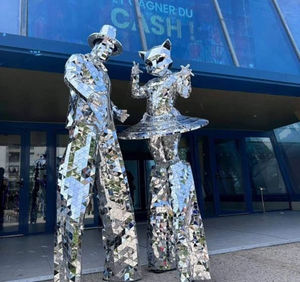 Disfraces de Zancos de Espejo Personalizados, Talla Única, Ropa de Actuación de <span class=keywords><strong>Flamenco</strong></span> con Cabezas de Animales del Zodiaco para Espectáculos Escénicos y Desfiles - Product Image 5