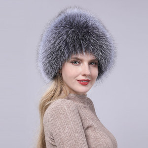 <span class=keywords><strong>Bonnet</strong></span> d'hiver en fourrure de renard pour femmes cousu à la main chapeau d'hiver confortable extensible pour le voyage caractéristique commune du tissu - Product Image 4