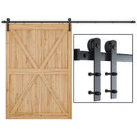WEKIS Kits de portes de grange intérieures en bois au design moderne avec quincaillerie Portes de grange coulissantes et accessoires de fenêtre