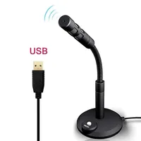 Mini microphone de studio omnidirectionnel 3,5 mm USB pour ordinateur de bureau, microphone filaire pour jeux, prise de parole, support de microphone, enregistrement de podcast sur PC et ordinateur portable