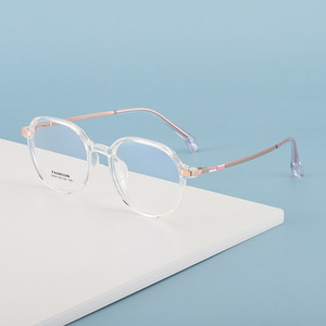 Đơn giản siêu ánh sáng chống bụi cận thị đa giác theo toa thiết kế trong suốt Kính phụ nữ người đàn ông kim loại + TR khung quang học - Product Image 2