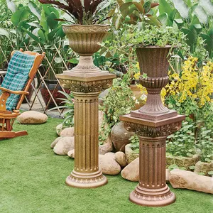 Outdoor Pot Decor Roman Style Outdoor Garden Decorative Plastic Column For Flower Pot