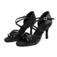 Alta clase profundo tan satén moda tacones altos zapatos tacones baile latino Bachata salsa zapatos de baile