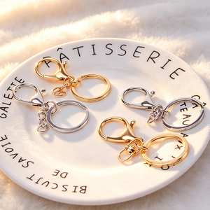 Shiny Gold Metal Snap Hook <b>Key</b> Ring With Connecting Chain DIY Handmade Pendant Making Keychain Bag Attachment Fittings - Product Image 6