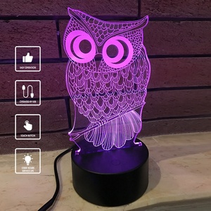 tangible interruptor personalizado 3D ilusión <span class=keywords><strong>unicornio</strong></span> del escritorio del LED noche de la tabla luz lámpara para regalo de bebé - Product Image 6