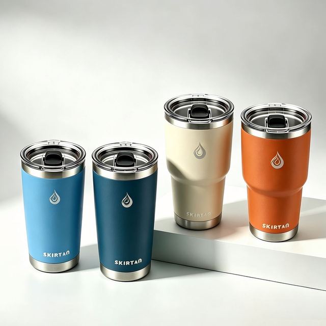 Custom Color 20 oz 20oz Ounce Tumbler, Powder Coated Stainless Steel Tumbler Car Cups, Travel Mug with  Lid