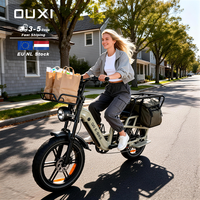 OUXI Q10 Bici Elettrica Cargo di Lusso a 2 Ruote con Sistema di Inclinazione, Cassone in Legno, Caricatore Anteriore e Design Stabile con Cavalletto a Doppia Gamba