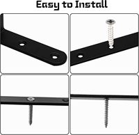 Support d'angle en acier au carbone robuste en forme de L 125x75mm, bord arrondi, noir, quincaillerie de mobilier, fixation murale