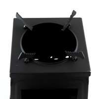 Table d'appoint carrée robuste en fer avec découpes pour brûleurs, pieds trépieds, idéale pour restaurants, poker inclus, portable pour camping en extérieur