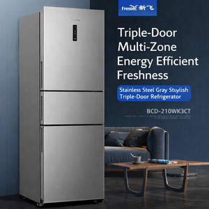 Réfrigérateur 3 portes 210L Frestec, refroidissement par air, sans givre, 220V, économie d'énergie, faible niveau sonore, appareil électroménager pour la cuisine - Product Image 4