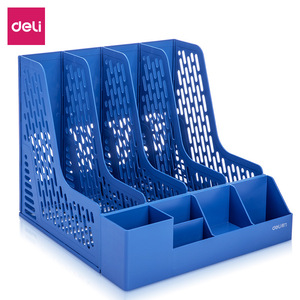 Deli 78981 File Holder Four Piece File Frame <b>Document</b> Organizer Office <b>Storage</b> <b>Box</b> Blue Black Gray Rectangle Standing Type - Product Image 5