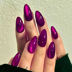 Ongles à presser de haute qualité, style français, rose <span class=keywords><strong>rouge</strong></span> scintillant, avec colle, forme carrée, longueur moyenne XL, style Ins, vente en gros transfrontalière - Product Image 1