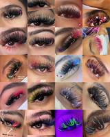 Extensions de cils en faux vison couleur chocolat, noir, brun foncé, brun moyen, brun clair, 0.03, vente en gros