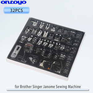 Kit de <span class=keywords><strong>32</strong></span>/42 accessoires pour machine à coudre, <span class=keywords><strong>pieds</strong></span> <span class=keywords><strong>presseurs</strong></span> pour point invisible et reçapage, compatible Brother, Singer, Janome - Product Image 6