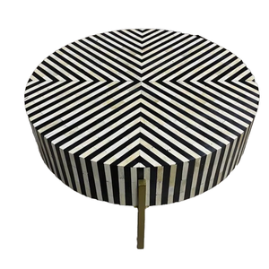 Table basse de luxe noire en os incrusté, faite à la main, écologique, imperméable, légère, moderne, pour salon, décoration intérieure, mobilier haut de gamme - Product Image 1