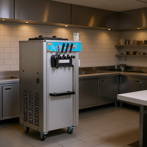 Máquina de Helados Comercial Vevor de 1800W, 3 Sabores, Acero Inoxidable, Panel LED, Independiente, 2 Cilindros de 5.5L - Product Image 2