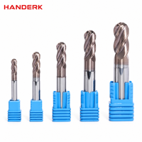HANDERK Fraise à queue carrée à 4 cannelures en carbure de tungstène HRC55 avec hélice de 35 degrés pour CNC OEM/ODM