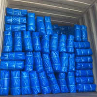 Bâche en PEHD enduite de PE, imperméable, coupe-vent, légère, pour auvent extérieur, avec œillets, bleue