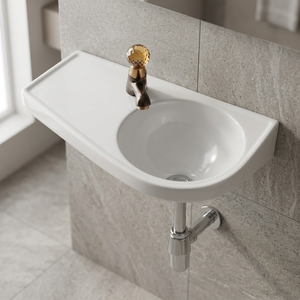 Lavabo Moderno de Cerámica con Aspecto de Granito, para Montar en la Pared o sobre Encimera, para Baño, Cocina, Hospital, Centro Comercial, Villa - Product Image 3