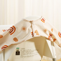 Bavoir pour bébé à manches longues double couche Bavoir pour bébé imperméable Complément alimentaire transfrontalier Blouse imperméable Fermeture à boutons