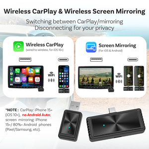 Nuovo <span class=keywords><strong>adattatore</strong></span> Carplay Wireless personalizzato OEM Mirroring Screen Media Wireless specchio Carplay <span class=keywords><strong>adattatore</strong></span> per auto - Product Image 4