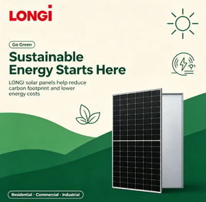 แผงโซลาร์เซลล์โมโนประสิทธิภาพสูง Hi MO LR7 72HTH 620W สำหรับบ้านและระบบติดตั้งบนหลังคาและบนพื้นดินเชิงพาณิชย์ - Product Image 1