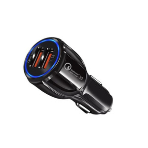 Chargeur de voiture QC3.0 à charge rapide 18W avec double port USB pour téléphone portable, adaptateur allume-cigare 12-24V - Product Image 2