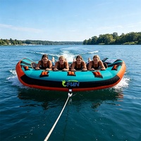 Tube gonflable de remorquage robuste pour 4 personnes, idéal pour les jeux de remorquage avec bateaux rapides, jet-skis et yachts