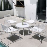 Chaise de restaurant en métal à grille métallique Mingmeng, design simple, écologique, économique, pour café extérieur, mobilier de jardin Bertoia, PU, hôtel