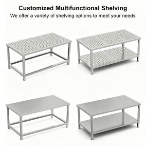 طاولات مطبخ صناعية مخصصة 4 عجلات من الفولاذ المقاوم للصدأ لتجهيز الأغذية - Product Image 3