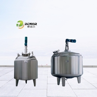Cuve de mélange liquide en acier inoxydable 500L avec agitateur, chauffage électrique et réservoir sous pression pour l'eau, capacité de stockage 100L-500L
