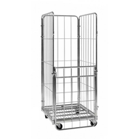 Chariot de transport pliable en gros, cage de transport, conteneur à roulettes pour supermarché, entrepôt
